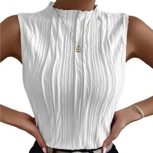 Chic White Sleeveless Blouse